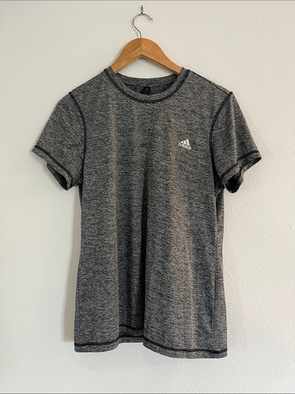 ADIDAS Golf Gray Heathered Short Sleeve Athletic Tee